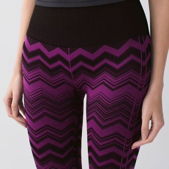 Lululemon Ebb To Street Pant Leggings Tight Heathered Regal Plum Size  6 Chevron - Picture 4 of 11